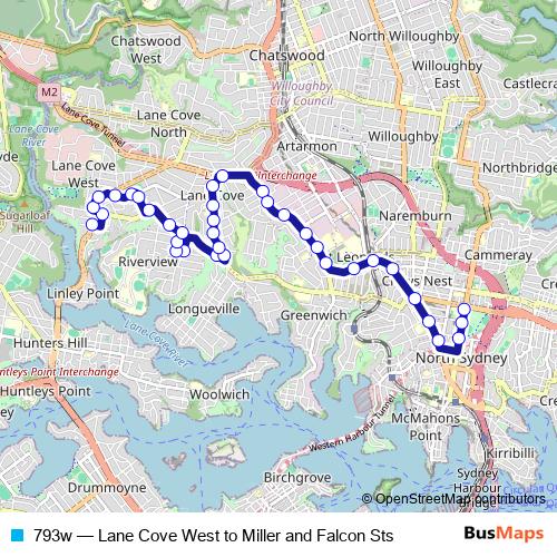 793w bus Line Map