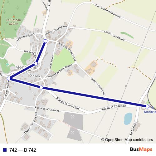 742 bus Line Map