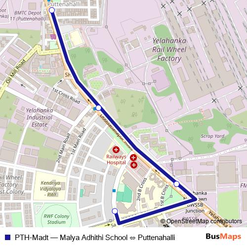 PTH-Madt bus Line Map