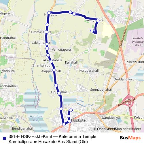 381-E HSK-Hskh-Krmt bus Line Map