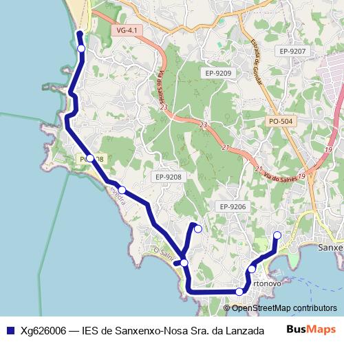 Xg626006 bus Line Map