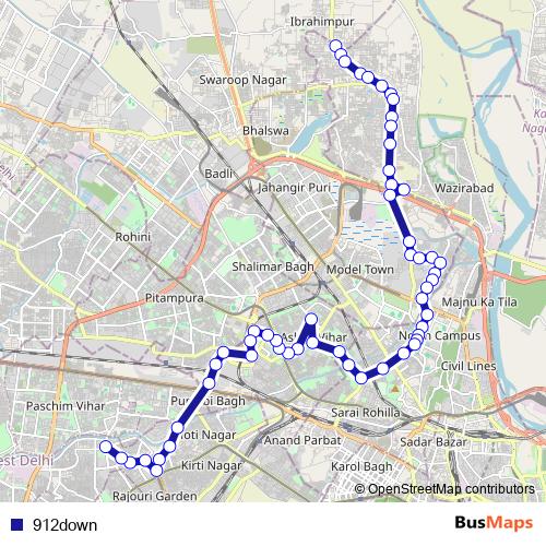 912down bus Line Map