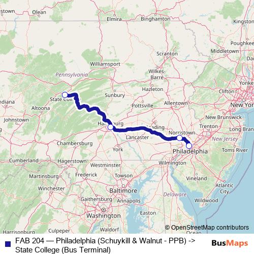 FAB 204 bus Line Map
