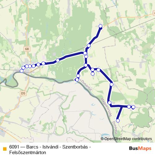 6091 bus Line Map