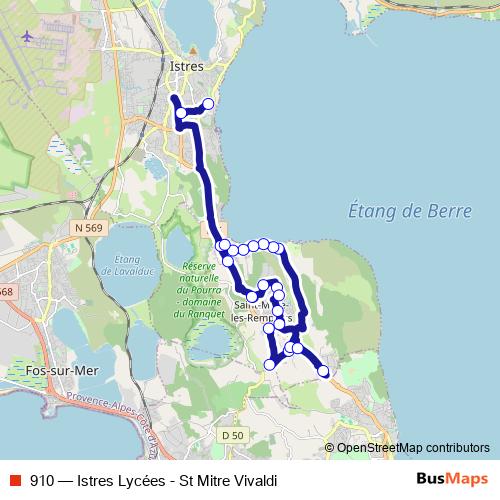 910 bus Line Map
