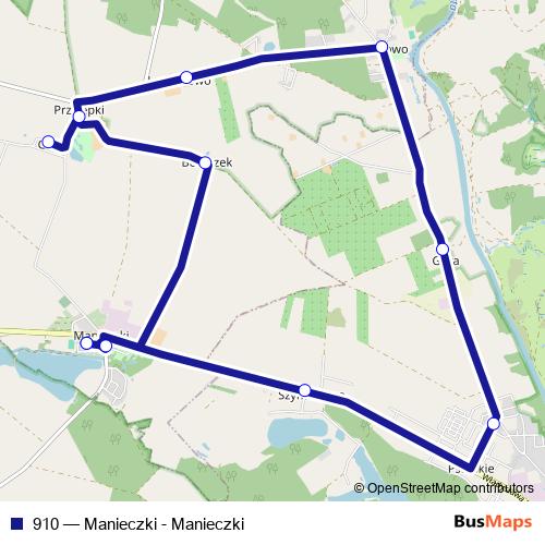 910 bus Line Map