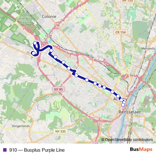 910 bus Line Map