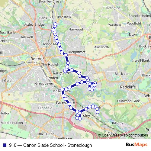 910 bus Line Map