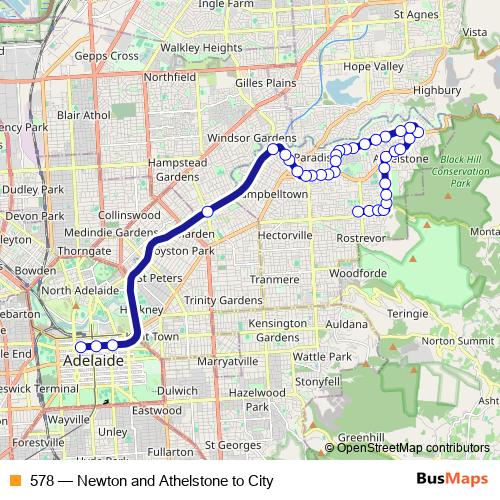 578 bus Line Map