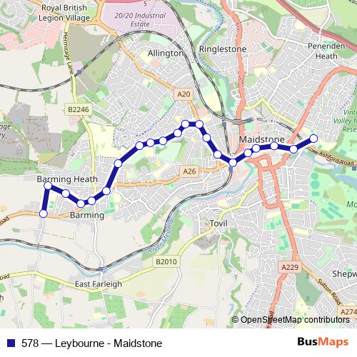 578 bus Line Map