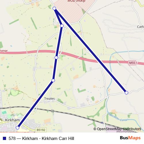 578 bus Line Map