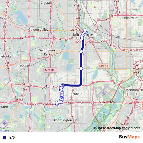 578 bus Line Map