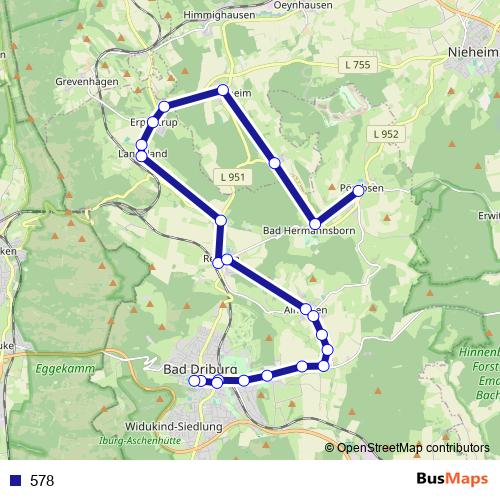 578 bus Line Map
