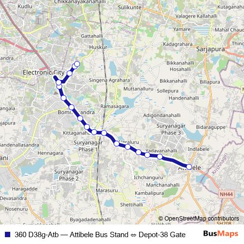 360 D38g-Atb bus Line Map