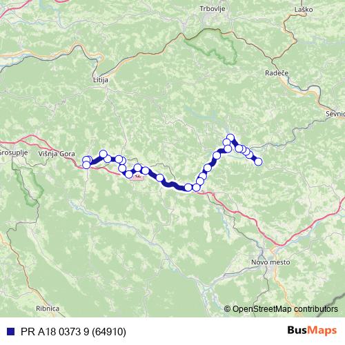 PR A18 0373 9 (64910) bus Line Map