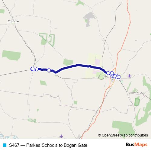 S467 bus Line Map