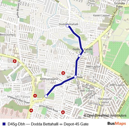D45g-Dbh bus Line Map