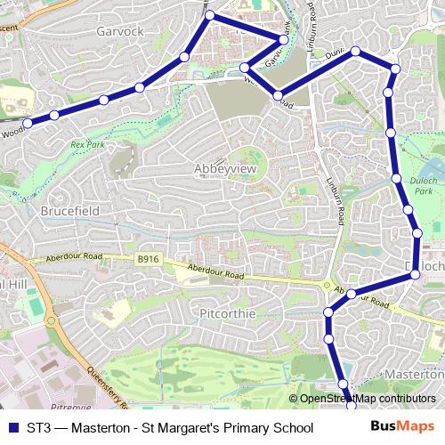 ST3 bus Line Map