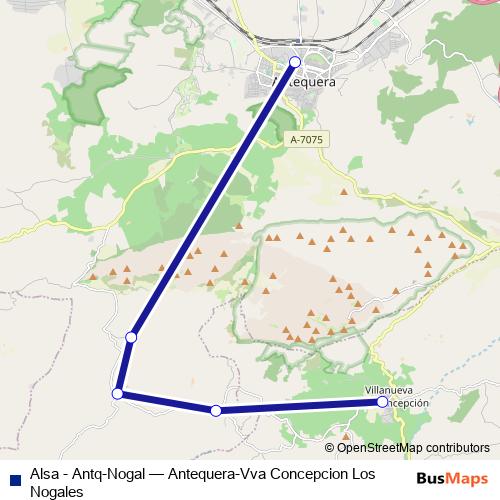 Alsa - Antq-Nogal bus Line Map