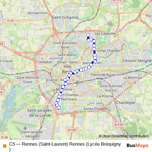 C5 bus Line Map