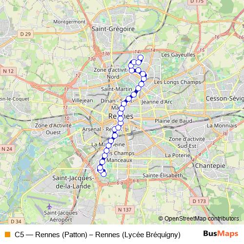C5 bus Line Map