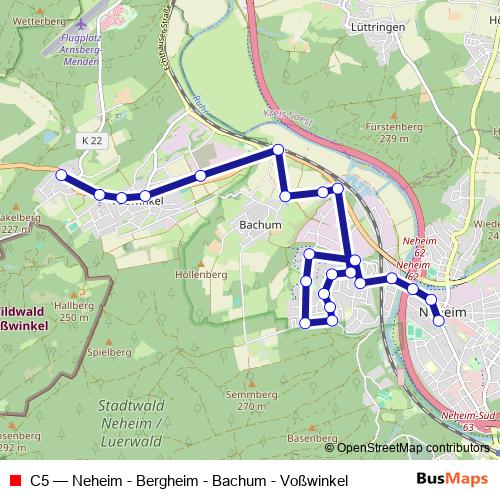 C5 bus Line Map