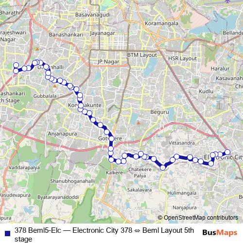 378 Beml5-Elc bus Line Map