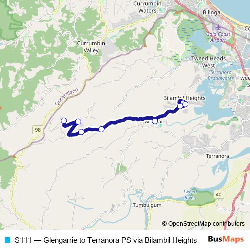 S111 bus Line Map