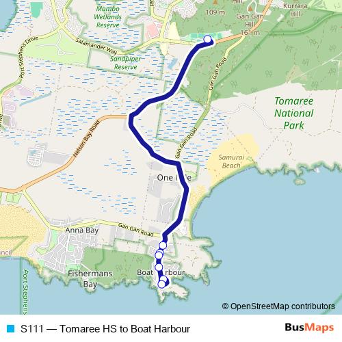 S111 bus Line Map