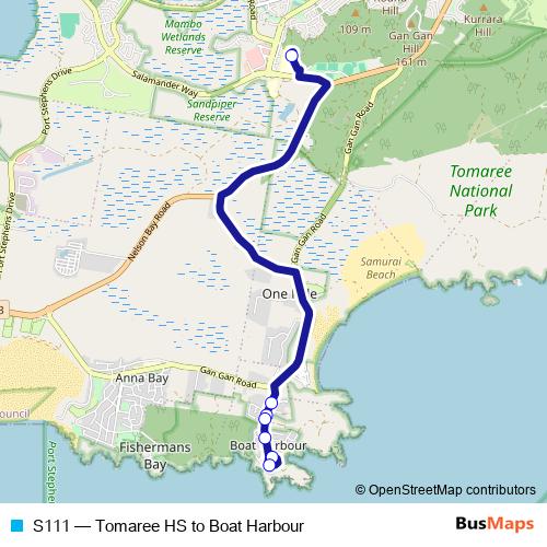 S111 bus Line Map