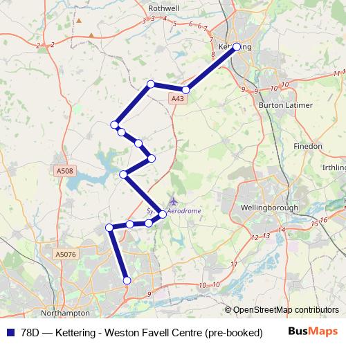 78D bus Line Map