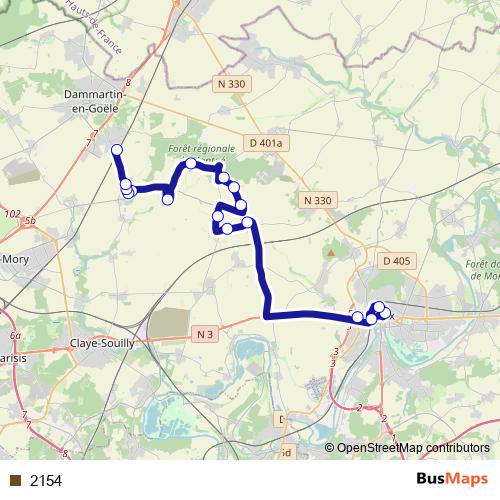 2154 bus Line Map