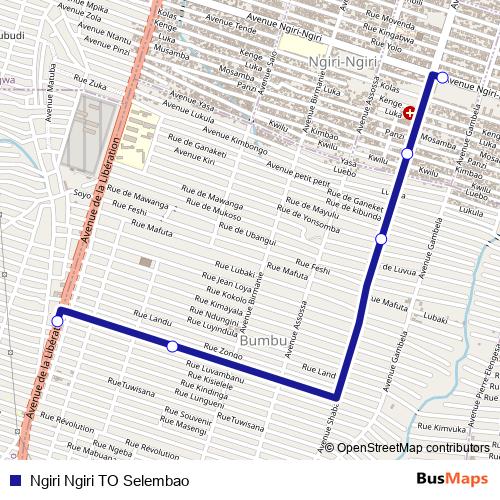 Ngiri Ngiri TO Selembao bus Line Map