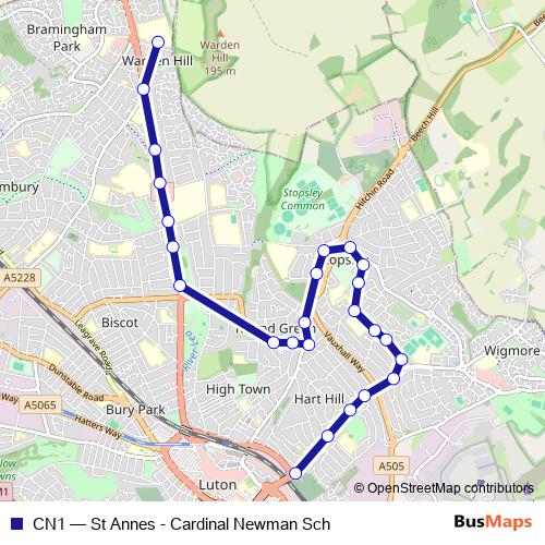 CN1 bus Line Map