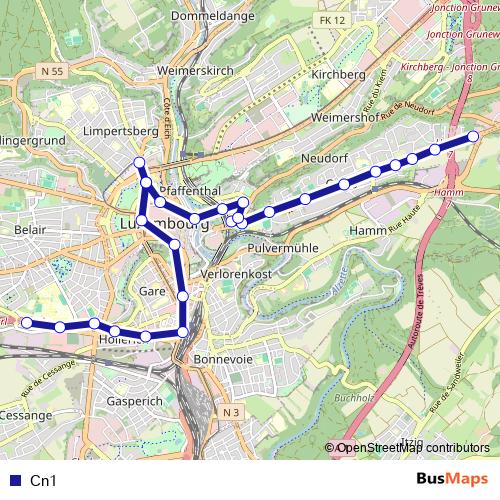 Cn1 bus Line Map