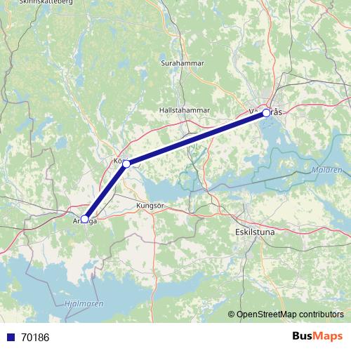 70186 bus Line Map