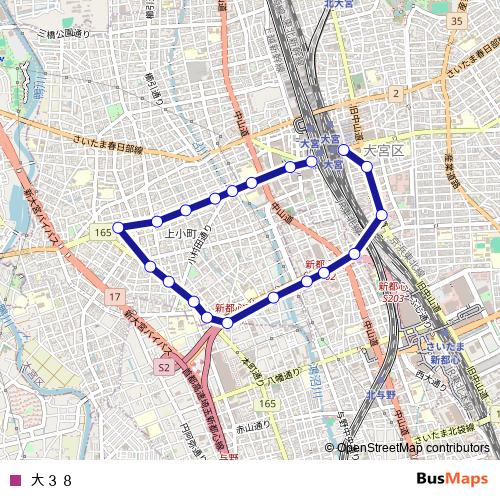 大３８ bus Line Map