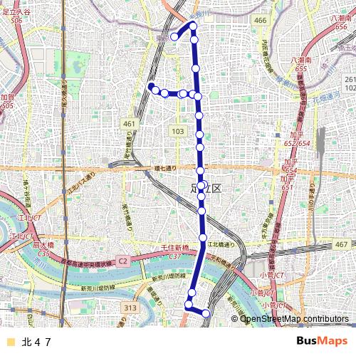 北４７ bus Line Map