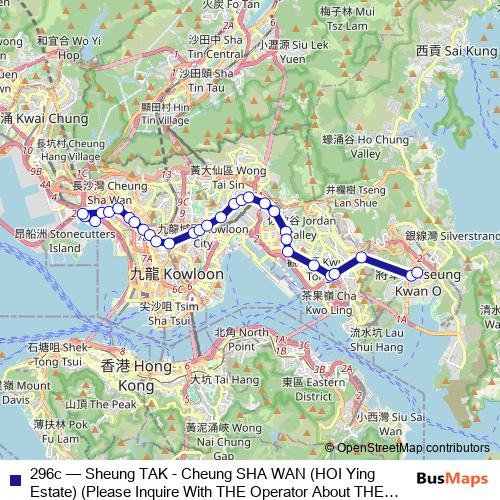 296c bus Line Map