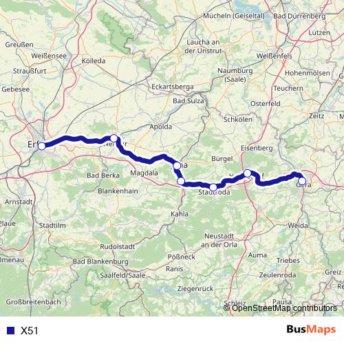 X51 rail Line Map