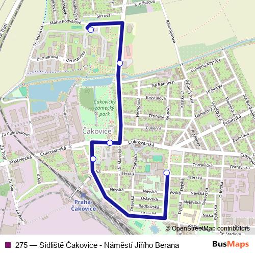 275 trolleybus Line Map