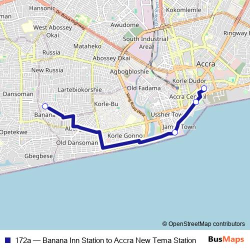 172a bus Line Map