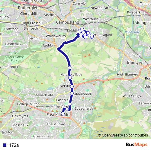 172a bus Line Map