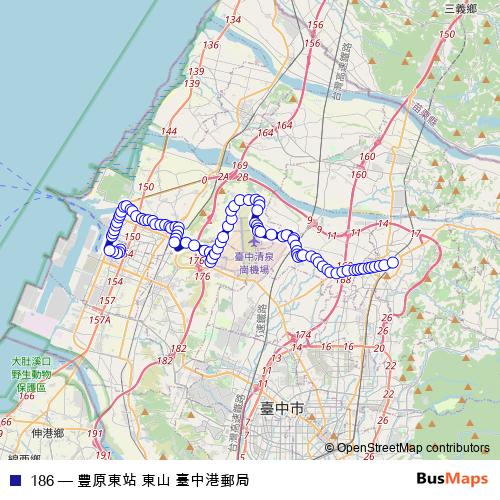 186 bus Line Map