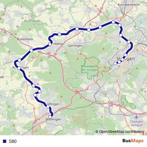 S60 tram Line Map