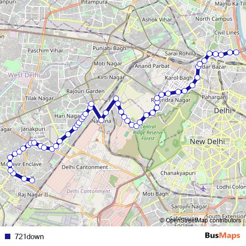 721down bus Line Map