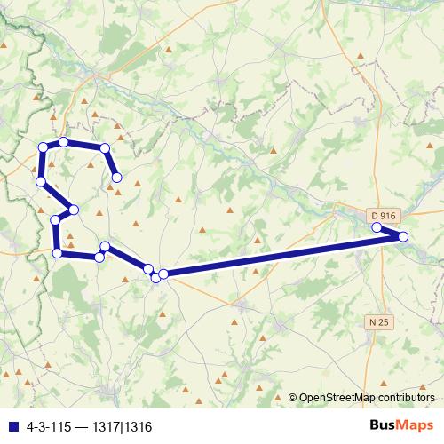 4-3-115 bus Line Map