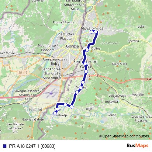 PR A18 6247 1 (60983) bus Line Map