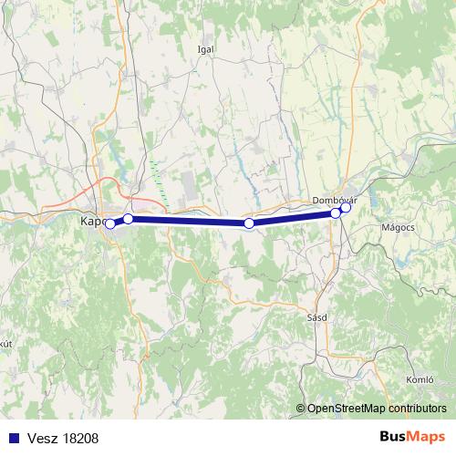 Vesz 18208 rail Line Map