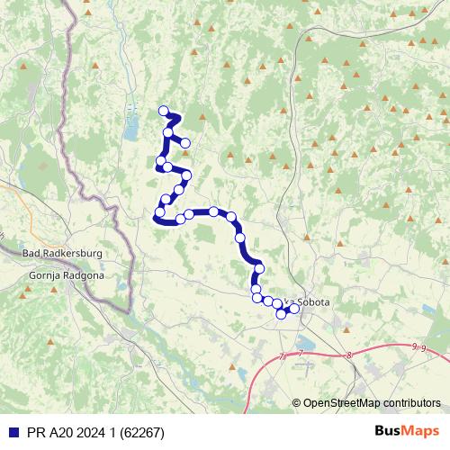 PR A20 2024 1 (62267) bus Line Map